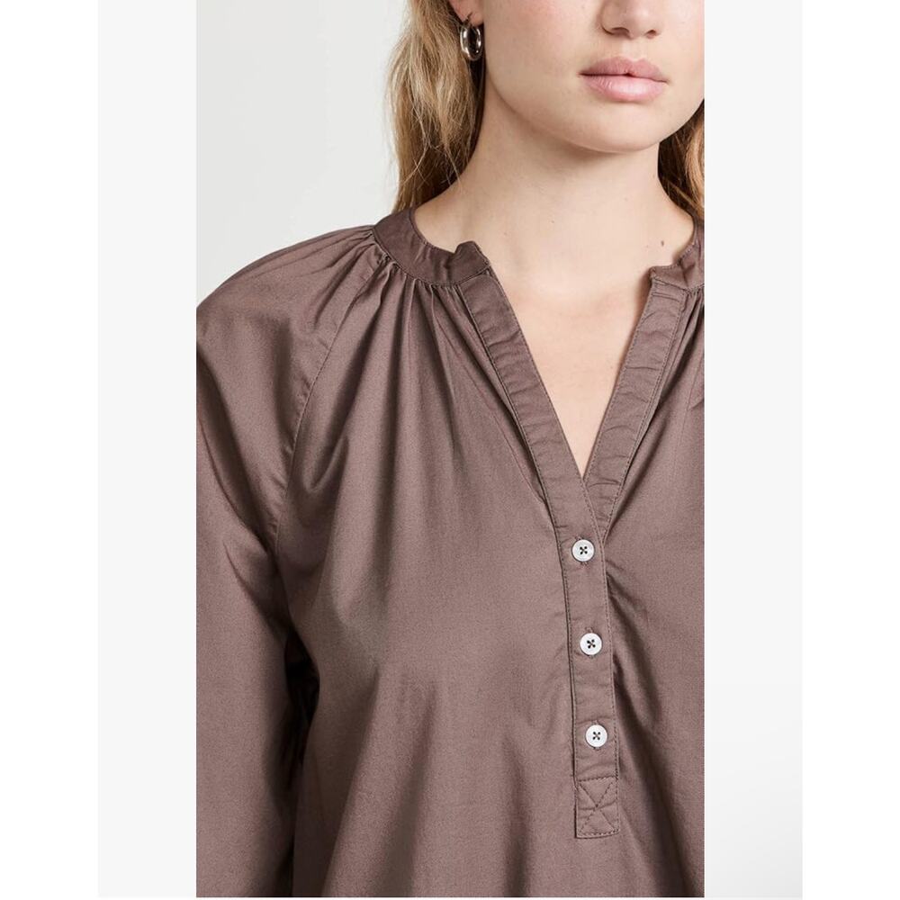 NWT Sundry Raglan Cotton Woven Henley Knee Length Brown Dress Size XL 4 Boho - Picture 6 of 16